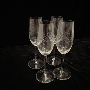 Grape Etched Glasses Set of 4